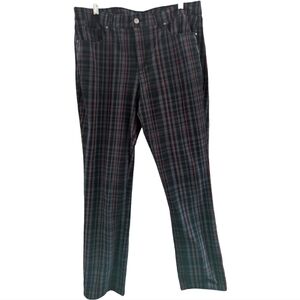 Charter Club Watch Plaid Lexington Straight Classic 5 pocket jeans Size 14 EUC